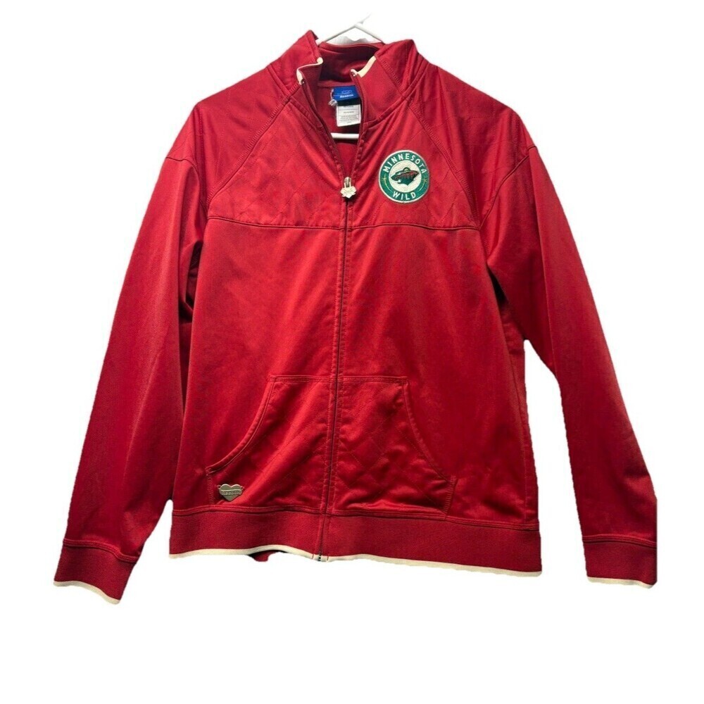 Women’s Reebok NHL Minnesota Wild Red Heart Full Zip Jacket Size Large *note*